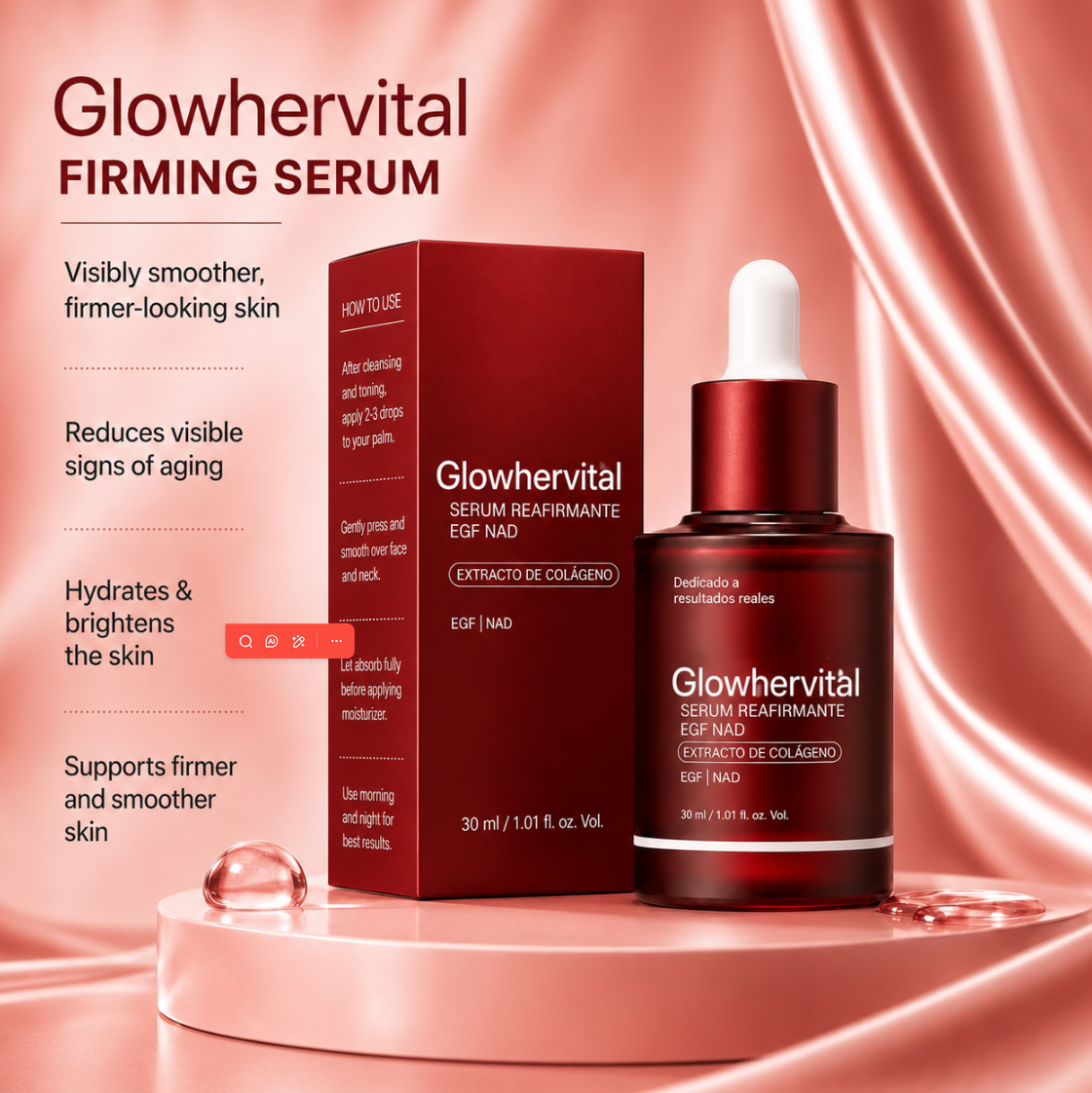 🔥Today Only: Buy 1 Get 1 Free-Glowhervital NAD+ Firming Serum Helps skin look firmer, smoother, and visibly refreshed — without injections.