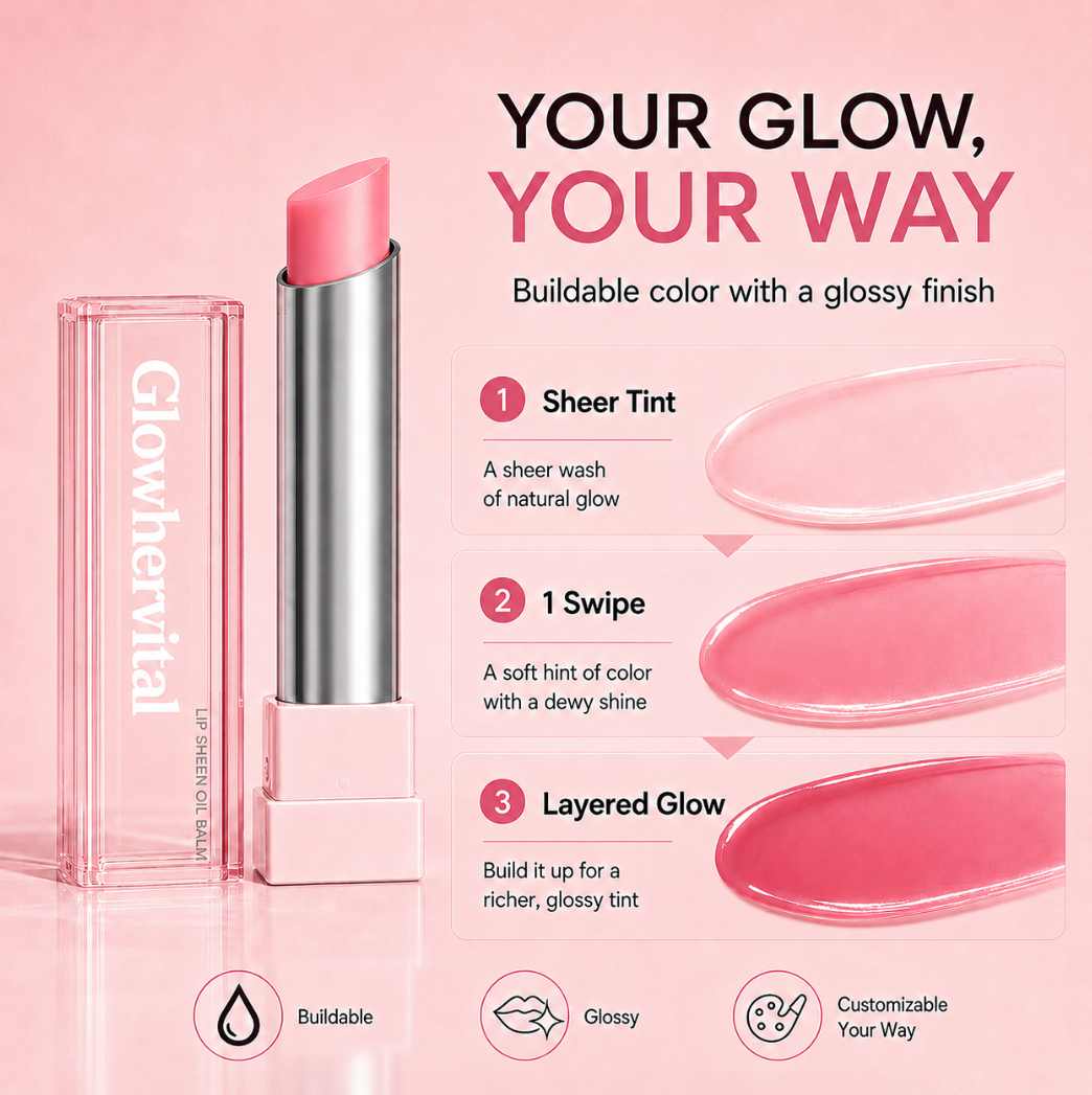 🔥Last Day Buy 1 Get 1 Free|Glowhervital GLOW VEIL LIP SHEEN OIL BALM